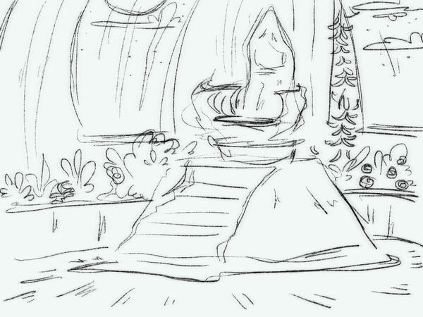 A rough design for a throne room/garden for an original story"
