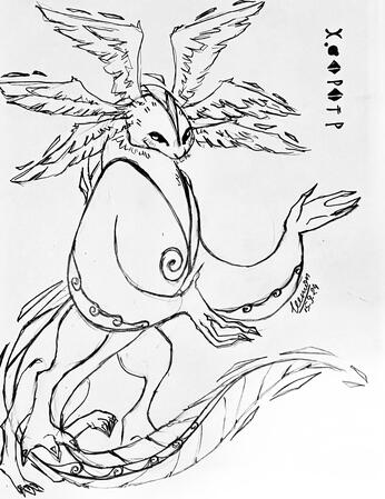 A design for a character (who doesn't appear on a screen, but is a part of the universe of a) cartoon "Gravity Falls"