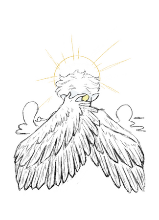 Illustration for one of the chapters from the book "A boy with feathers"